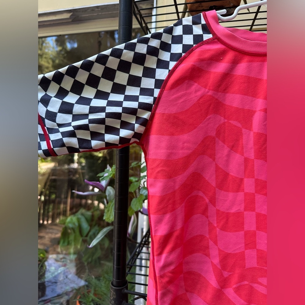 NFID 'Kill Your Ego' Red and Black Checkered Men's Rash Guard Size XS - Picture 3 of 6